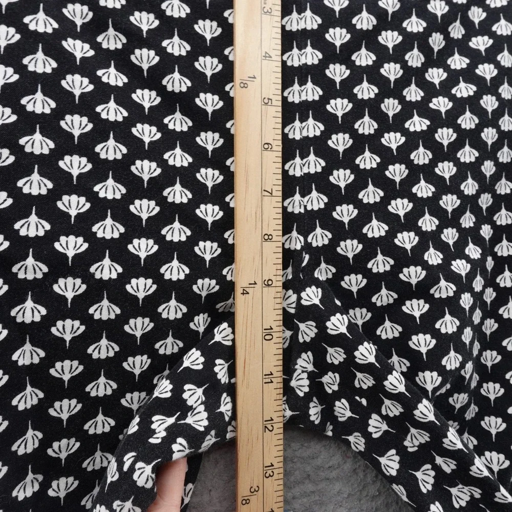 Talbots Floral Print Pants Black White 10P‎ Womens Stretch Cropped Trousers - Picture 9 of 16